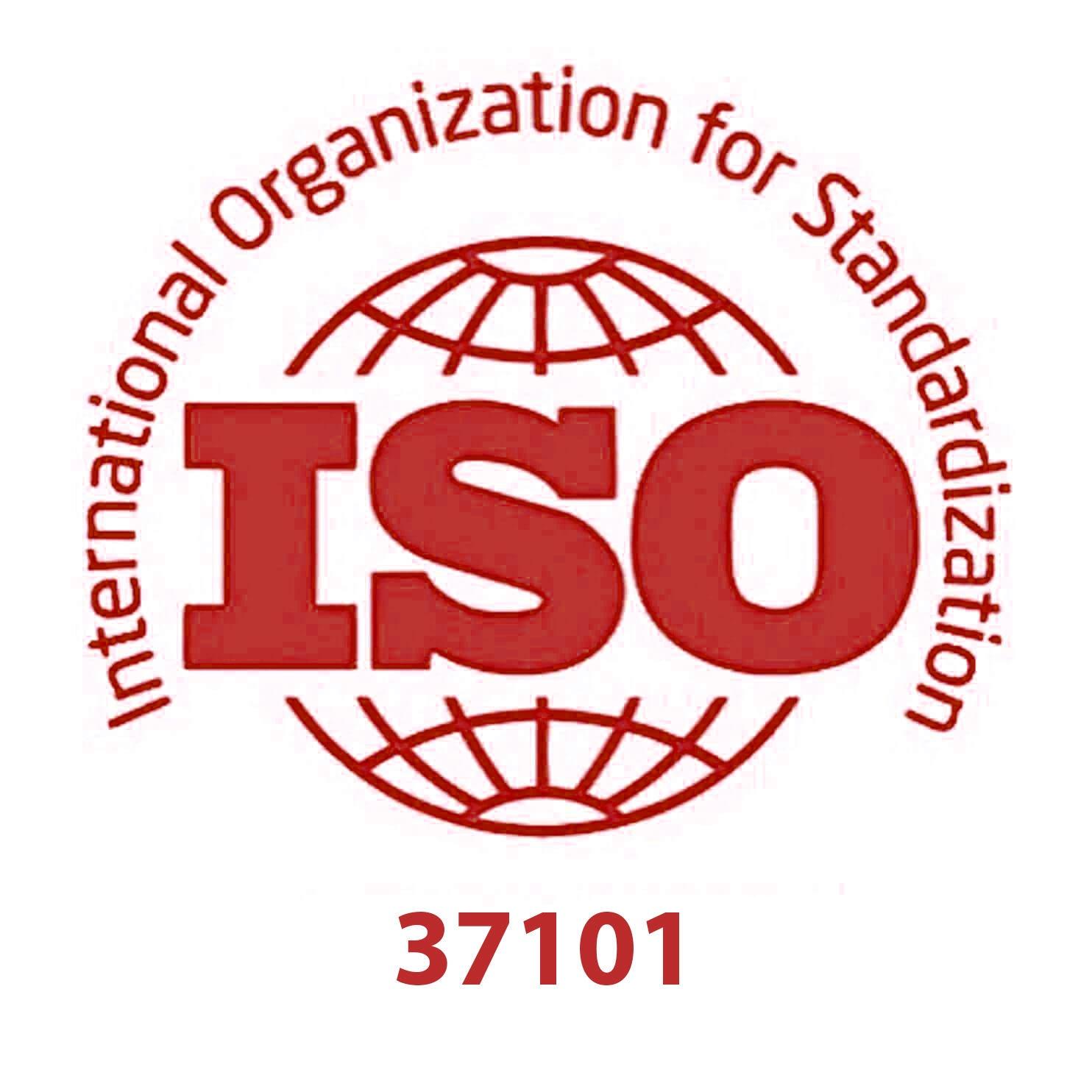 Logo della ISO 37101:2016 per lo sviluppo sostenibile delle comunità.